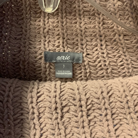 AERIE Mauve Mock Neck Sweater, Size S - Picture 3 of 7